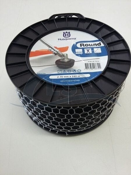 Fio de Nylon Redondo Preto 2.4 mm x 240 m  Husqvarna
