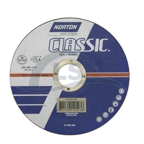 Disco Corte Aço Carb Norton Classic (254x3,2x25,40 mm)