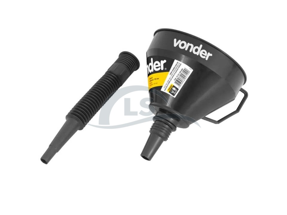 Funil plástico, bico flexível, preto, 160 mm VONDER