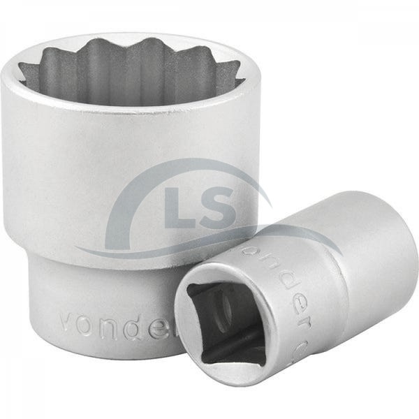 Soquete estriado encaixe 1/2" 17mm curto cromo vanádio - Vonder