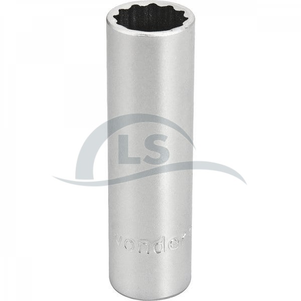 Soquete estriado encaixe 1/2" 19mm curto cromo vanádio - Vonder
