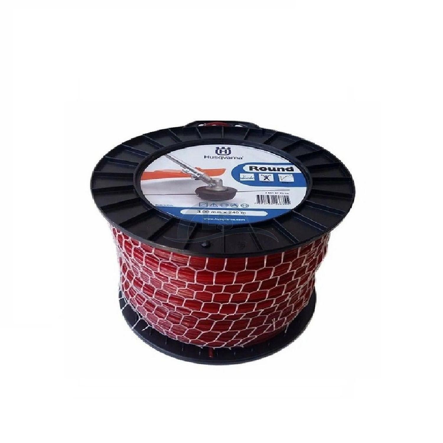 Fio de Nylon Redondo Vermelho 3,0 mm x 240 m Husqvarna 