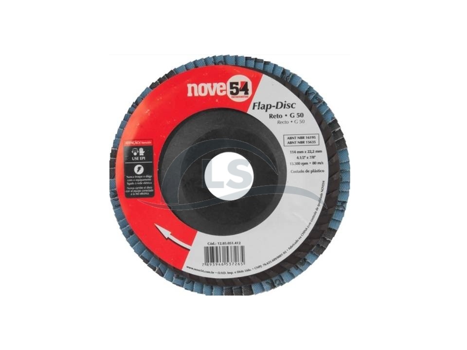 Flap-Disc Reto 4.1/2" G50 Costado Plástico - Nove54