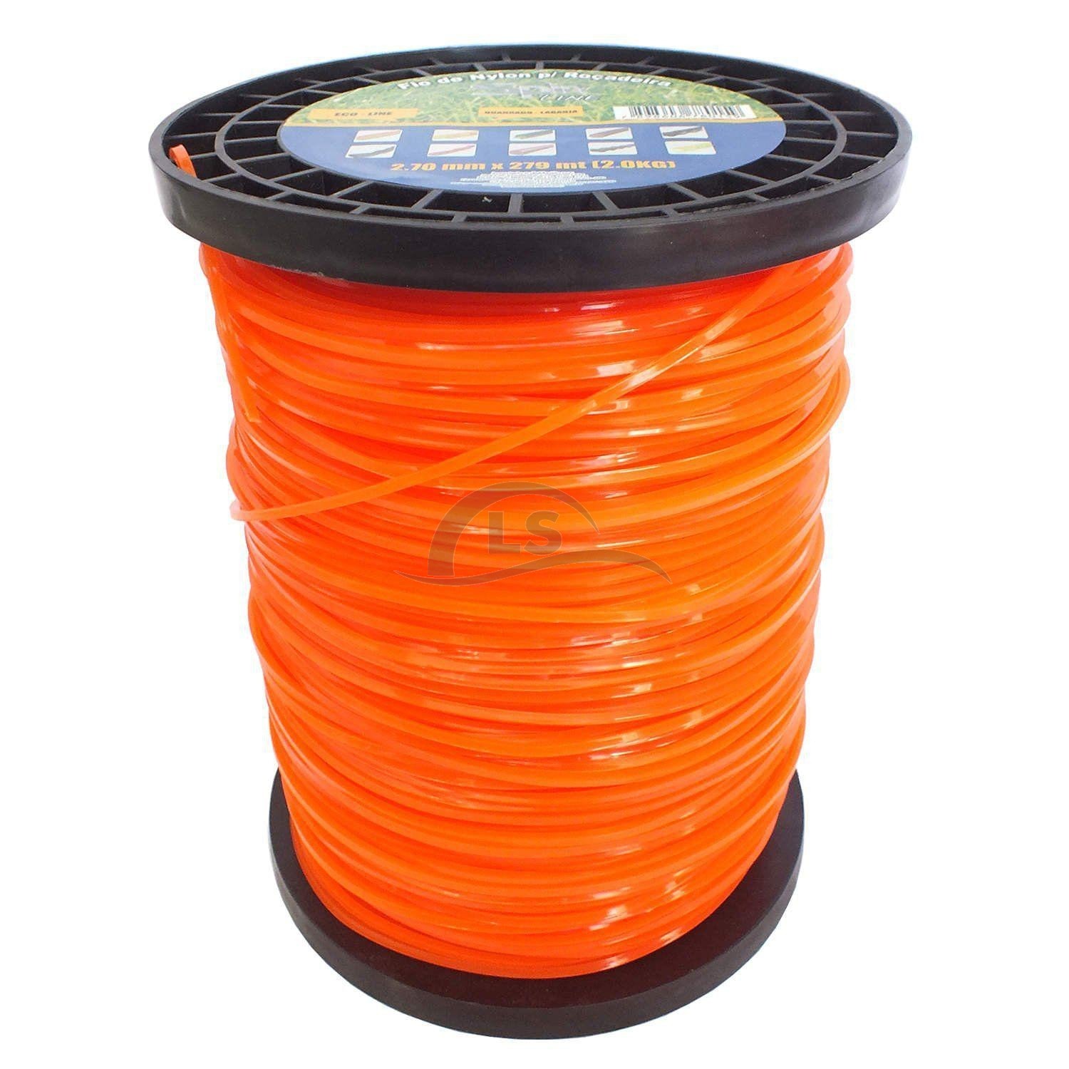 Rolo de Fio de Nylon 2,70 mm 307 Metros Spin Line Vulcan Laranja 