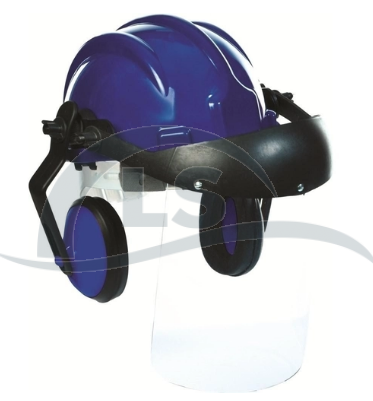 Capacete Com Abafador + Viseira Plastcor Azul - Vonder