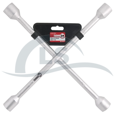 Chave de roda tipo cruz 17x19x21x23 mm aço carbono - Nove54