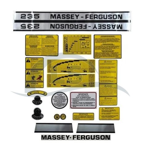 Jogo de Decalque Trator Massey Ferguson 235