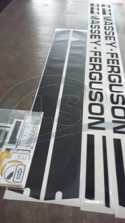 Jogo Decalque Retroescavadeira Massey Ferguson 86 Hd - Faixa Preta