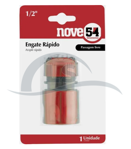 Engate rápido 1/2" passagem livre- NOVE54