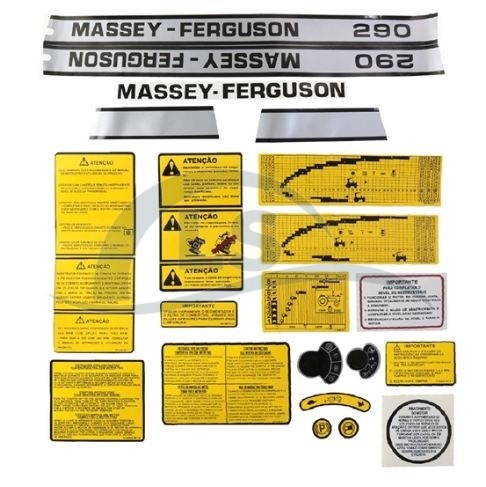 Jogo Decalque Cabine Trator Massey Ferguson 290