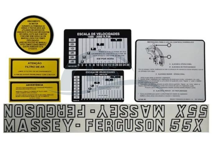 Jogo De Decalque Trator Massey Ferguson 55x