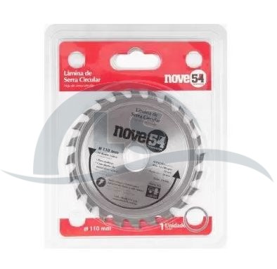 Lamina serra circular vídea 110x20x1,8mm 24 dentes 12100 rpm para madeira - Nove54