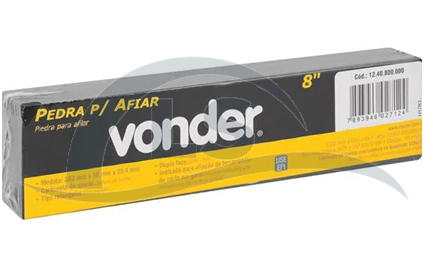 Pedra retangular dupla face para afiação 8" Vonder