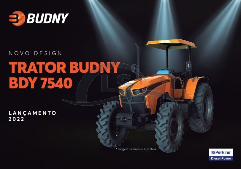 TRATOR BUDNY 75CV BDY-7540 MOTOR NACIONAL PERKINS (VALOR A COMBINAR COM A REVENDA)