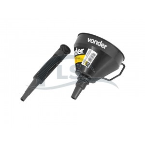 Funil plástico, bico flexível, preto, 160 mm VONDER