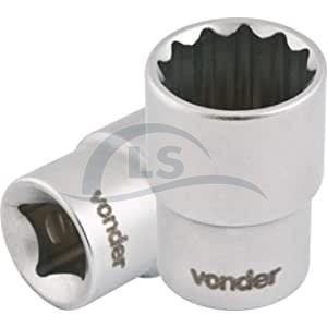Soquete estriado encaixe 1/2" 13mm curto cromo vanádio - Vonder