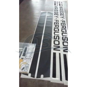 Jogo Decalque Retroescavadeira Massey Ferguson 86 Hd - Faixa Preta