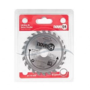 Lamina serra circular vídea 110x20x1,8mm 24 dentes 12100 rpm para madeira - Nove54